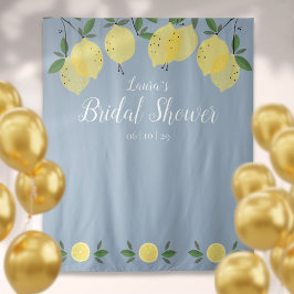Tapiz Dusty Blue Lemons Bridal Shower