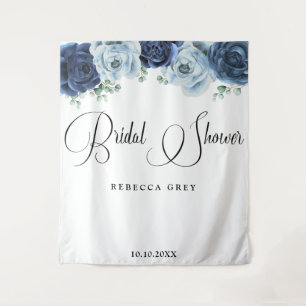 Tapiz Dusty Blue Slate Navy Botanal Bridal Shower