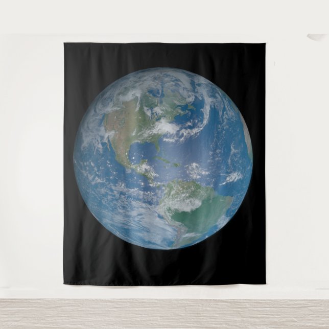 Tapiz Earth globe with photo taken from space (Anverso)