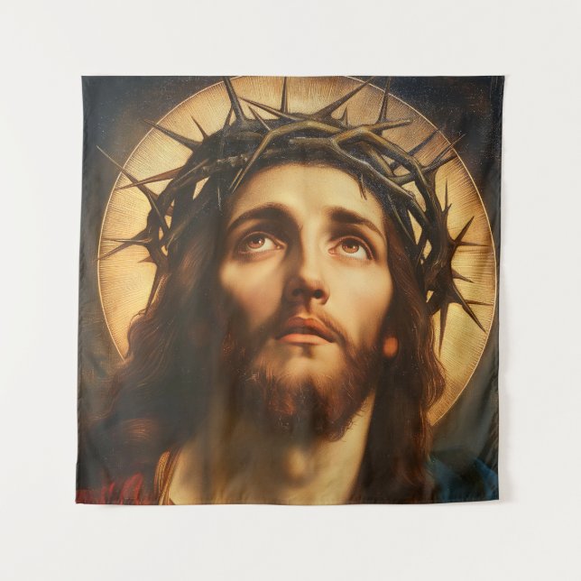 Tapiz Ecce Homo | Jesucristo con Corona de Espinas (Anverso)