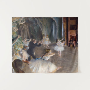 Tapiz Edgar Degas - El ensayo del ballet en escena