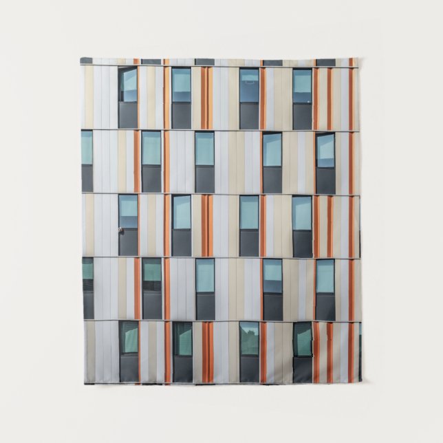 Tapiz Edificio blanco y naranja (Anverso)