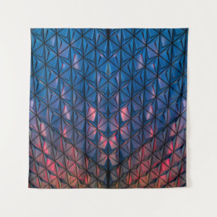 TAPIZ EDIFICIO CUBISTA AZUL Y ROJO