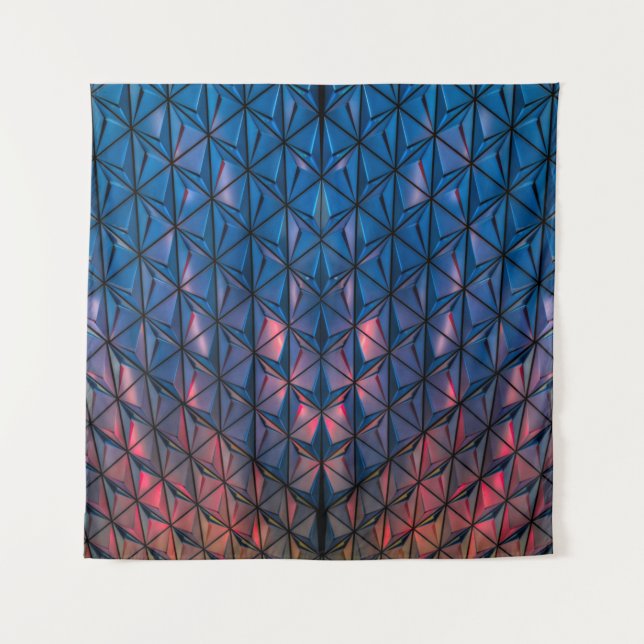 TAPIZ EDIFICIO CUBISTA AZUL Y ROJO (Anverso)