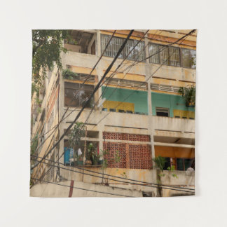 Tapiz Edificio de época colorido - vietnamita, antiguo, 