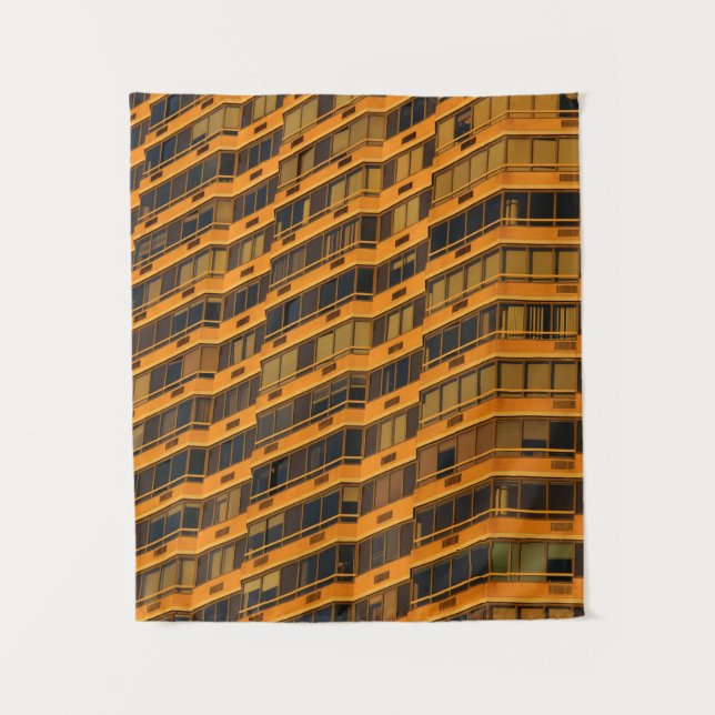 Tapiz Edificio de hormigón naranja (Anverso)