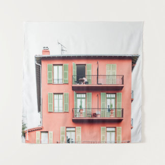 Tapiz EDIFICIO naranja Y VERDE DE 4 PLANTAS