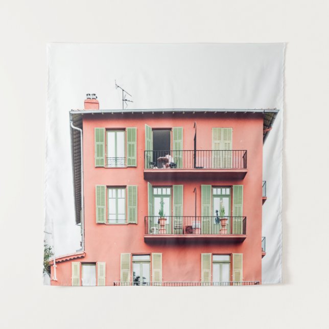 Tapiz EDIFICIO naranja Y VERDE DE 4 PLANTAS (Anverso)