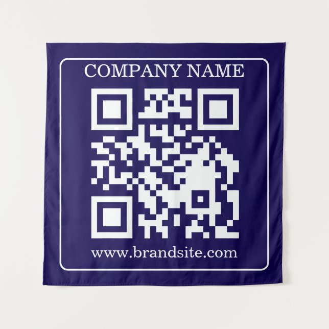 Tapiz Editable QR Code Navy Blue Modern Branding Display (Anverso)