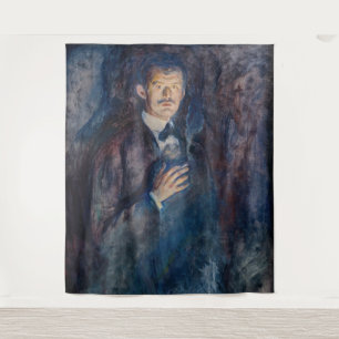 Tapiz Edvard Munch - autorretrato con cigarrillo