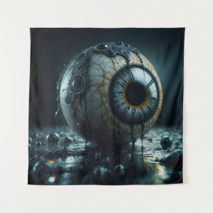 Tapiz Eerie Eyeball con tinta negra y arte macabro