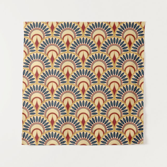 Tapiz Egyptian Motif Fish Scales Seamless Pattern (Anverso)