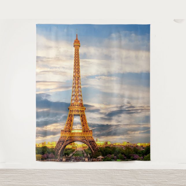 Tapiz eiffel tower in paris, the city of love (Anverso)