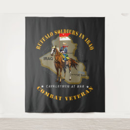Tapiz Ejército - Soldados de búfalos en Irak - Caballero