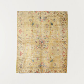 Tapiz El amarillo dorado de la moqueta azul del siglo 