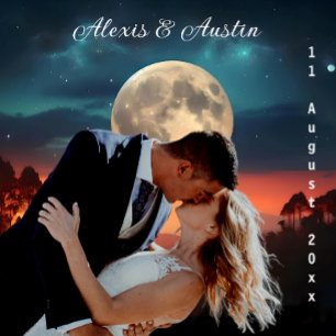 Tapiz El amor bajo un fondo Boda de luna llena