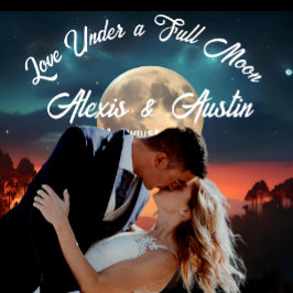 Tapiz El amor bajo un fondo Boda de luna llena
