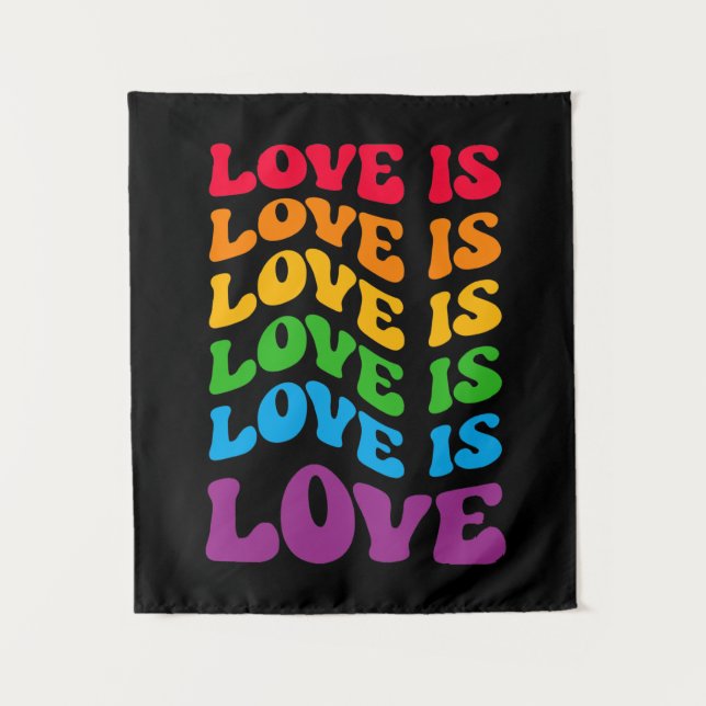 Tapiz El amor es el amor gay LGBT (Anverso)