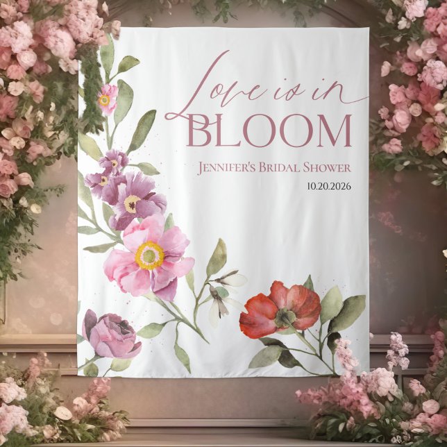 Tapiz El amor está en flor | Floral Bridal Shower Backup (Subido por el creador)
