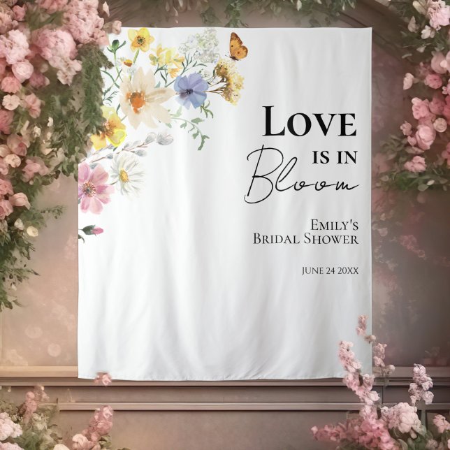 Tapiz El amor está en flor | Fondo Bridal Shower (Subido por el creador)