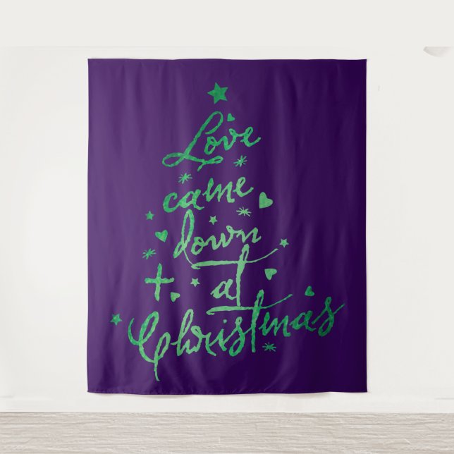 Tapiz El amor vino abajo el árbol de Navidad (Anverso)