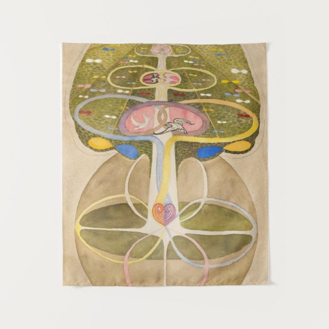 Tapiz El árbol del conocimiento por Hilma af Klint (Anverso)