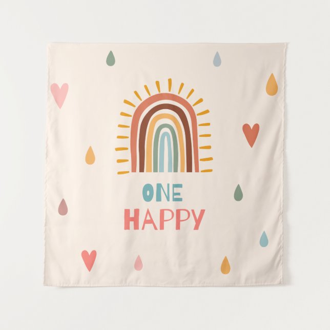 Tapiz El arcoiris del primer cumpleaños (Anverso)