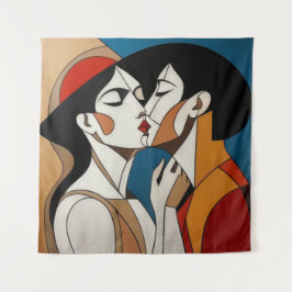 Tapiz El beso abstracto