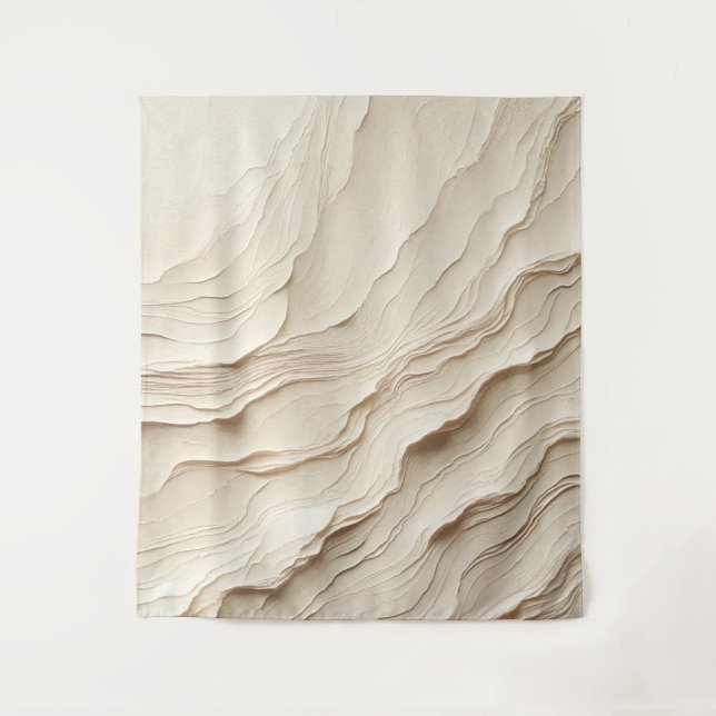 Tapiz El Boho bohemio marfileño con textura (Anverso)