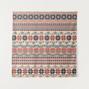 Tapiz El Bordado Palestino Motif: Belleza Tradicional.