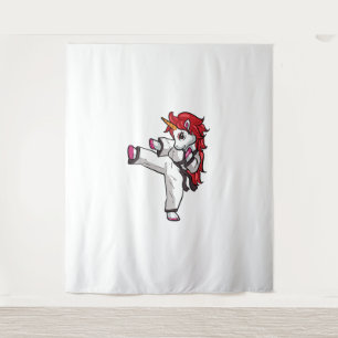 Tapiz El Chica de Unicorn Karate Taekwondo Jiu Jitsu MMA