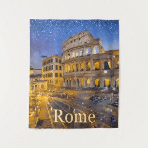 Tapiz El Coliseo de Roma de noche