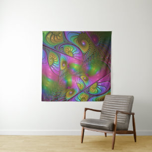 Tapiz El Colorido Arte Fractal Abstracto Moderno Luminos