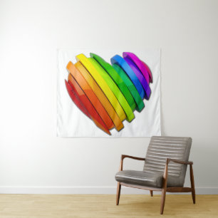 Tapiz El corazón tridimensional escultural de SlipperyJo