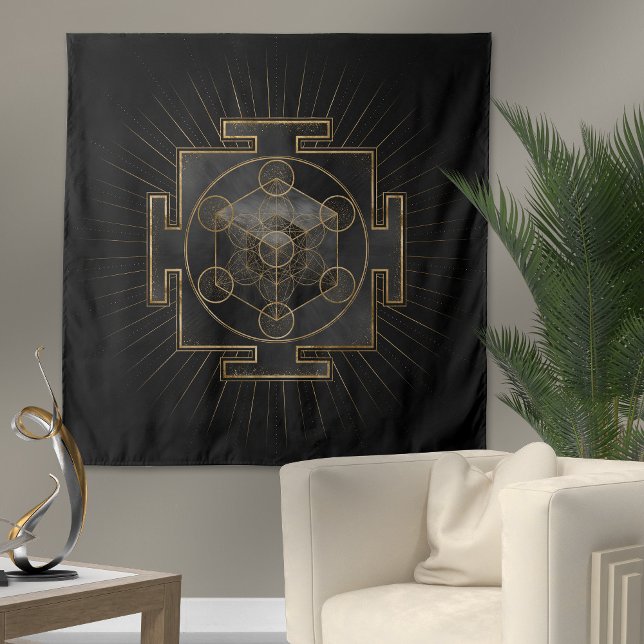 Tapiz El cubo de Metatron Sri Yantra Geometría Sagrada (Subido por el creador)