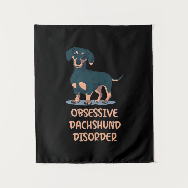 Tapiz El desacuerdo obsesivo de Dachshund (Anverso)