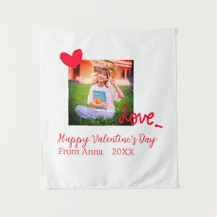 Tapiz El día de San Valentín feliz amor al corazón rojo