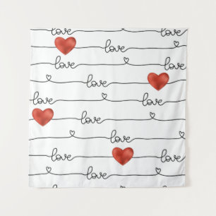 Tapiz el día de San Valentín patrón de ilustracion dibuj