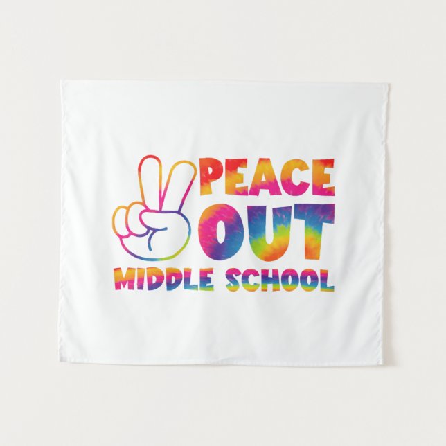 Tapiz El Día Del Colegio Pasado, Peace Out Middle School (Anverso (horizontal))