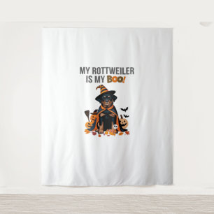 Tapiz El disfraz de rottweiler de Halloween Mi Rottweile