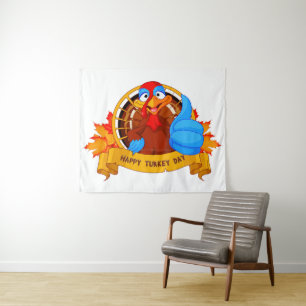 Tapiz El divertido diseño de Acción de Gracias estilo ca