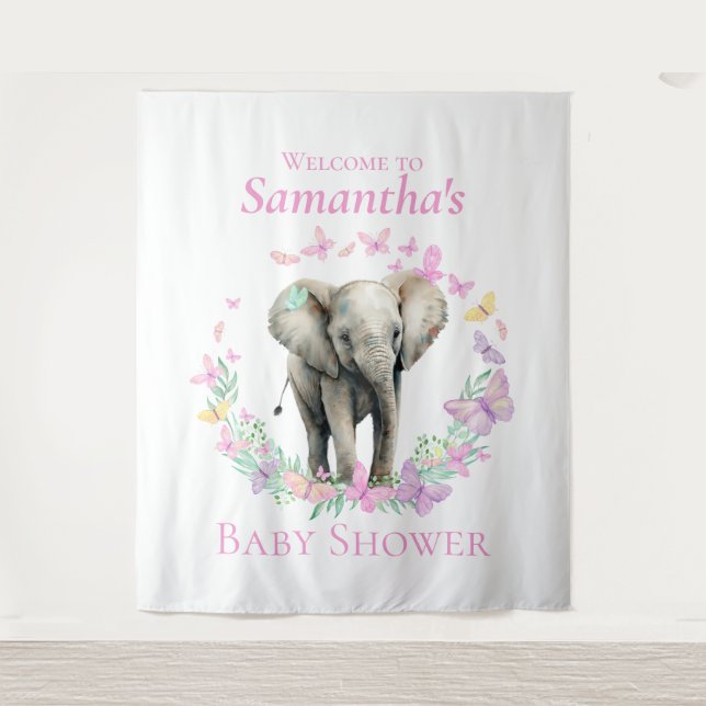 Tapiz El entorno de las mariposas de elefantes cutáneos (Anverso)