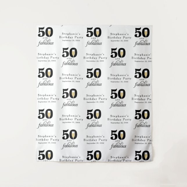 Tapiz El entorno personalizado de 50 años y el fabuloso  (Anverso)