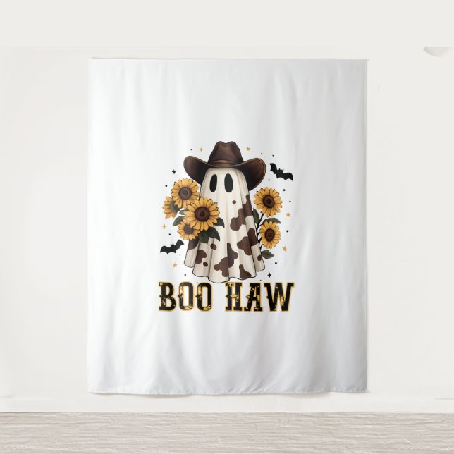 Tapiz El fantasma Boo Haw, fantasma de la vaca occidenta (Anverso)