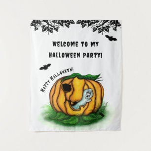 Tapiz El fantasma de Halloween , Bat , Ghost y Spider