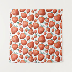 Tapiz El fondo blanco de las fresas rojas es impecable