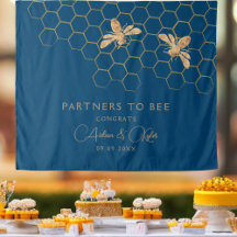El fondo de la ducha Indigo & Honeycomb Bee Weddin
