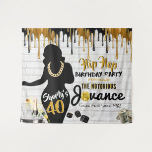 Tapiz El fondo de la gota de cumpleaños del hip hop de S