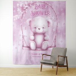 Tapiz El fondo rosado del oso de Teddy
