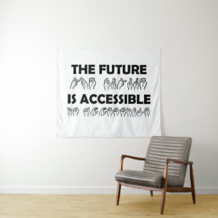 Tapiz El futuro es lenguaje de Rótulo ASL accesible